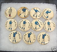 1900 Baseball Player Position Pinback/Pins Set